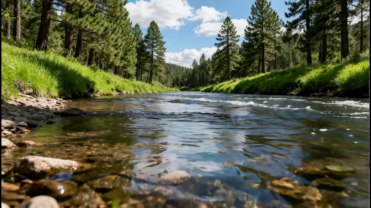 LIVE: Serene River Flow | Relax & Meditate | White Noise Room 4K