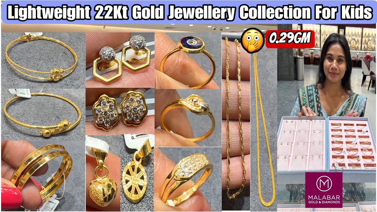 Rs.4000😱🛑Malabar 22KT Gold Jewellery Designs| Lightweight Gold Jewellery Kids Jewellery|