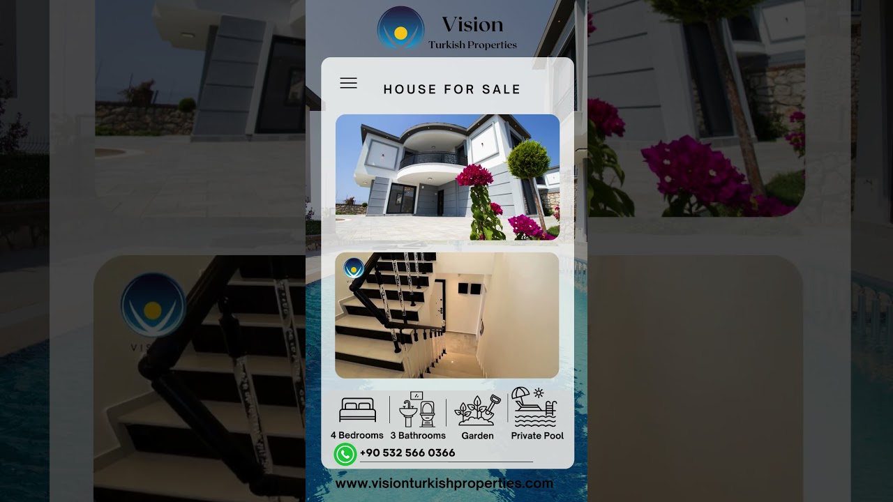 Beautiful Detached Luxury Villa 4+1 in Didim / Altinkum