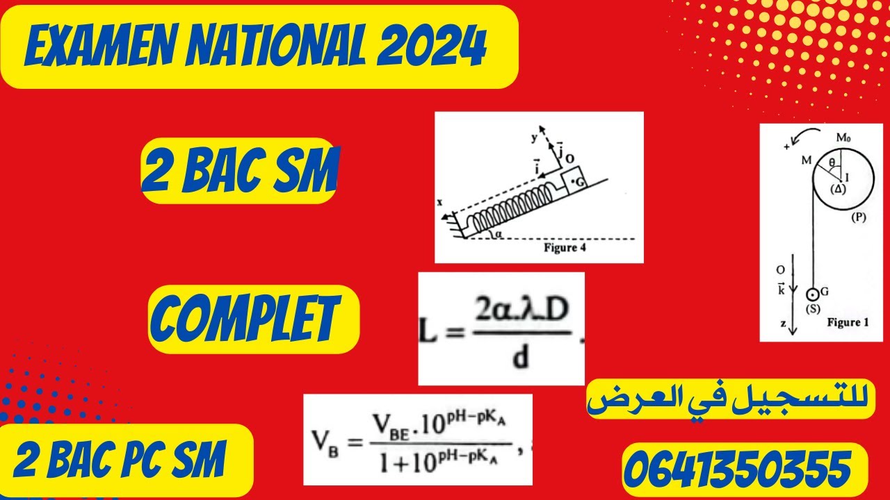 Examen national physique chimie 2024- 2BAC SM-complet
