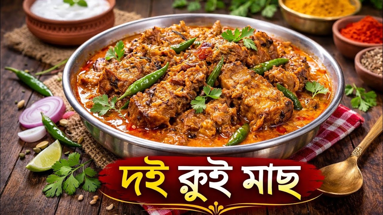 দই রুই মাছ | Doi Rui Mach Bengali Recipe | Rohu Fish in Yogurt Gravy | Easy Fish Curry