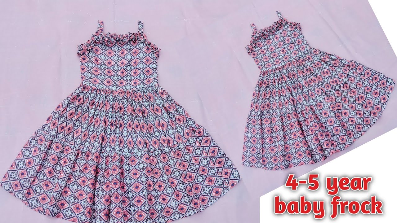 ৪-৫ বছরের বাচ্চাদের জামার ডিজাইন কাটিং ও সেলাই/4-5 year baby frock cutting & stitching 