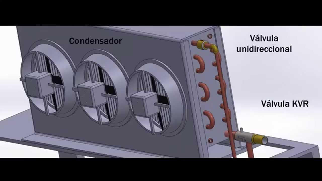 COMPONENTES Y TUBERIAS EN EQUIPO COMERCIAL REFRIGERACION CON COMPRESORES EN SISTEMA RACK EN 3D
