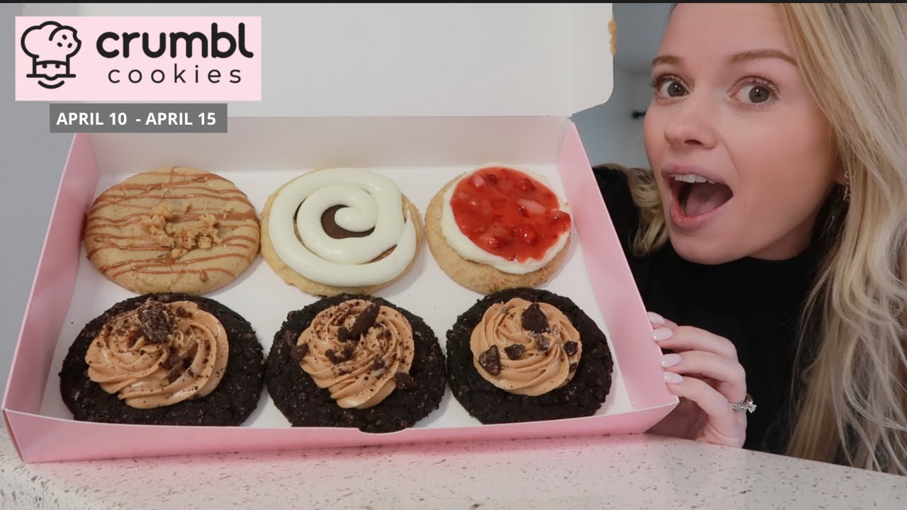 trying CRUMBL COOKIES this week | chocolate peanut butter oreo, strawberry cheesecake, cookie butter