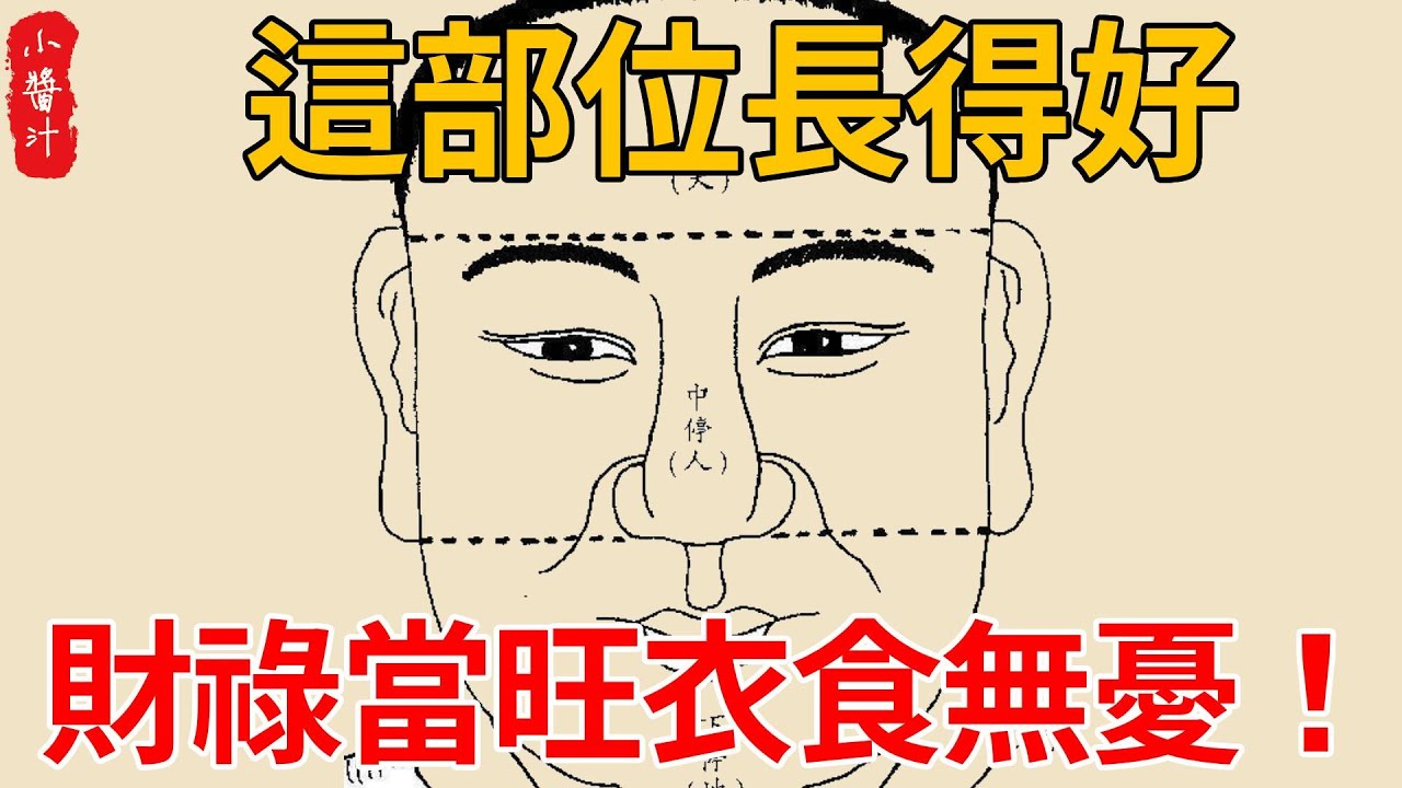 「三停五官十二宮」面相十二宮中，這部位長得很好，代表財祿當旺，衣食無憂！
