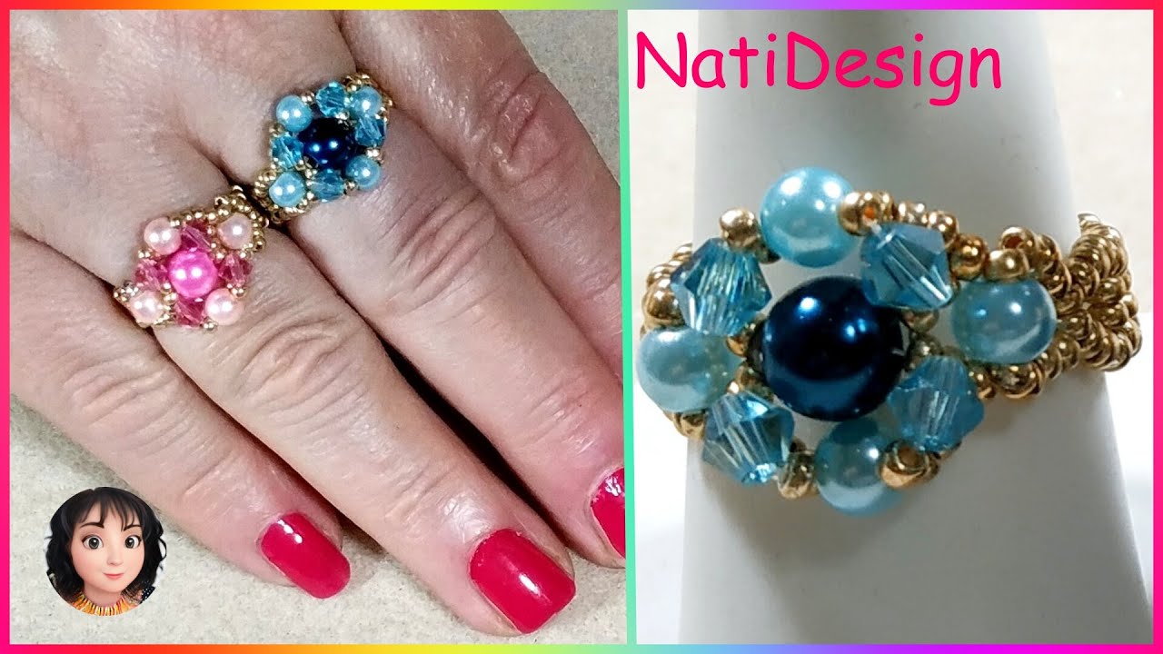 ANILLOS PERLAS Y CRISTALES fácil y elegante 😍😘- Tutorial- PEARLS AND CRYSTALS RINGS easy and elegant