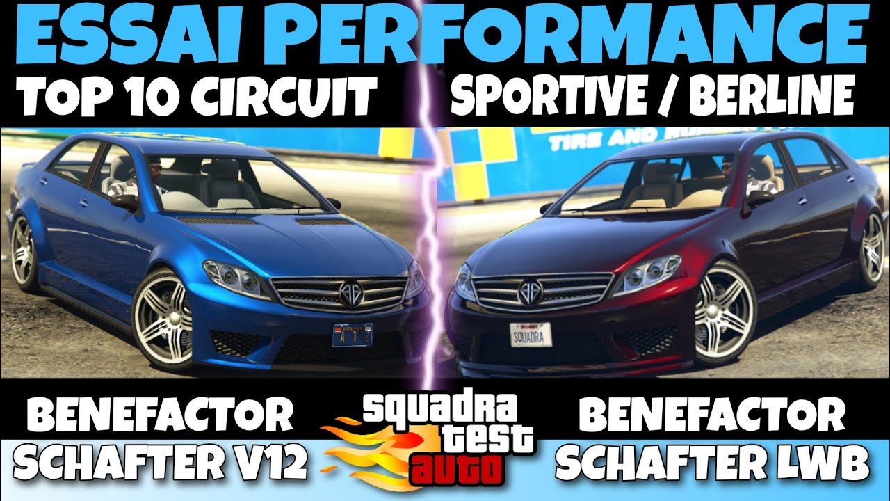 Benefactor Schafter V12 vs Benefactor Schafter LWB GTA 5 GTA ONLINE Essai performance