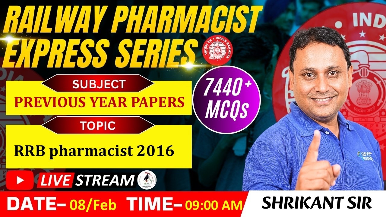 L- 87 | RRB PHARMACIST- 2026 (PYQ) | RAILWAY(RRB)