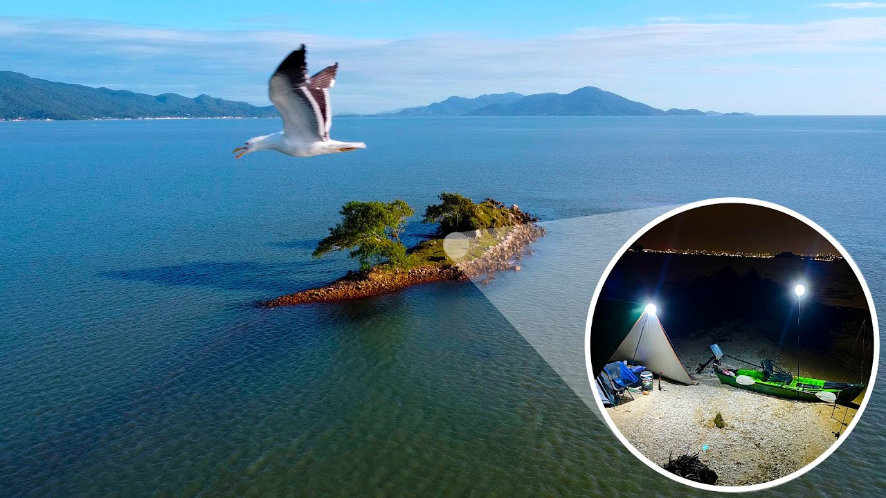 EXPEDIÇÃO DE PESCA EP.  3 -  ACAMPAMENTO SOLO EM UMA PEQUENA ILHA | Florianópolis