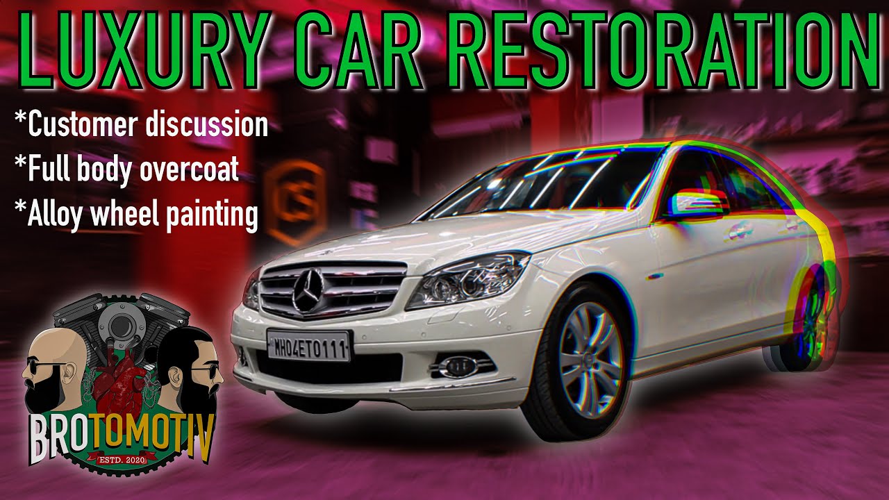 Luxury car restoration - Mercedes C class full paint job | Hindi | Brotomotiv