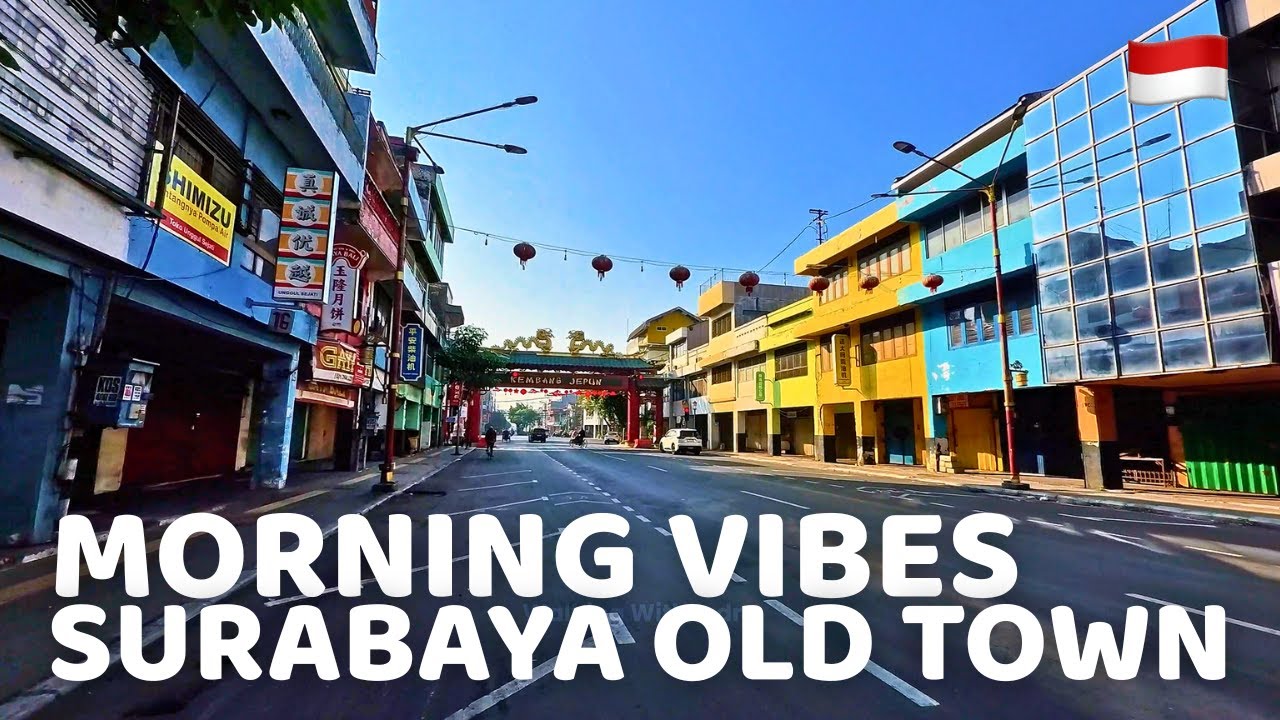 Exploring Surabaya City 4K | Morning Ride Around Kota Tua & Chinatown Heritage