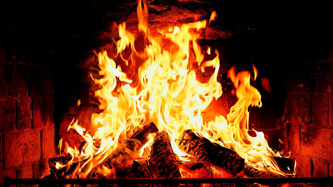 Cozy Fireplace 4K (12 HOURS). Fireplace with Crackling Fire Sounds. Fireplace Ambience