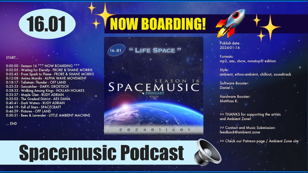 Spacemusic Season 16 🚀 NOW BOARDING! ✨ Ambient, Space, Electronic | Ambient Zone