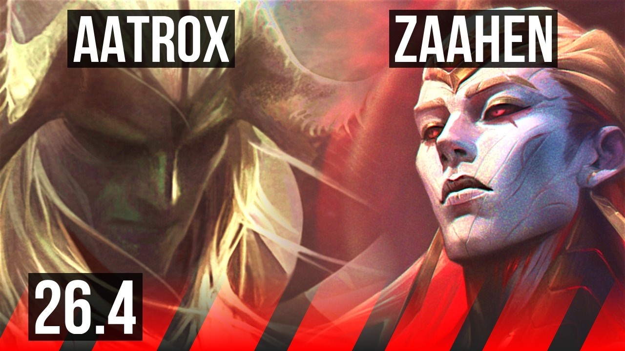 AATROX vs ZAAHEN (TOP) | Good KDA: 16/2/9, 43K damage | KR Challenger | 26.4