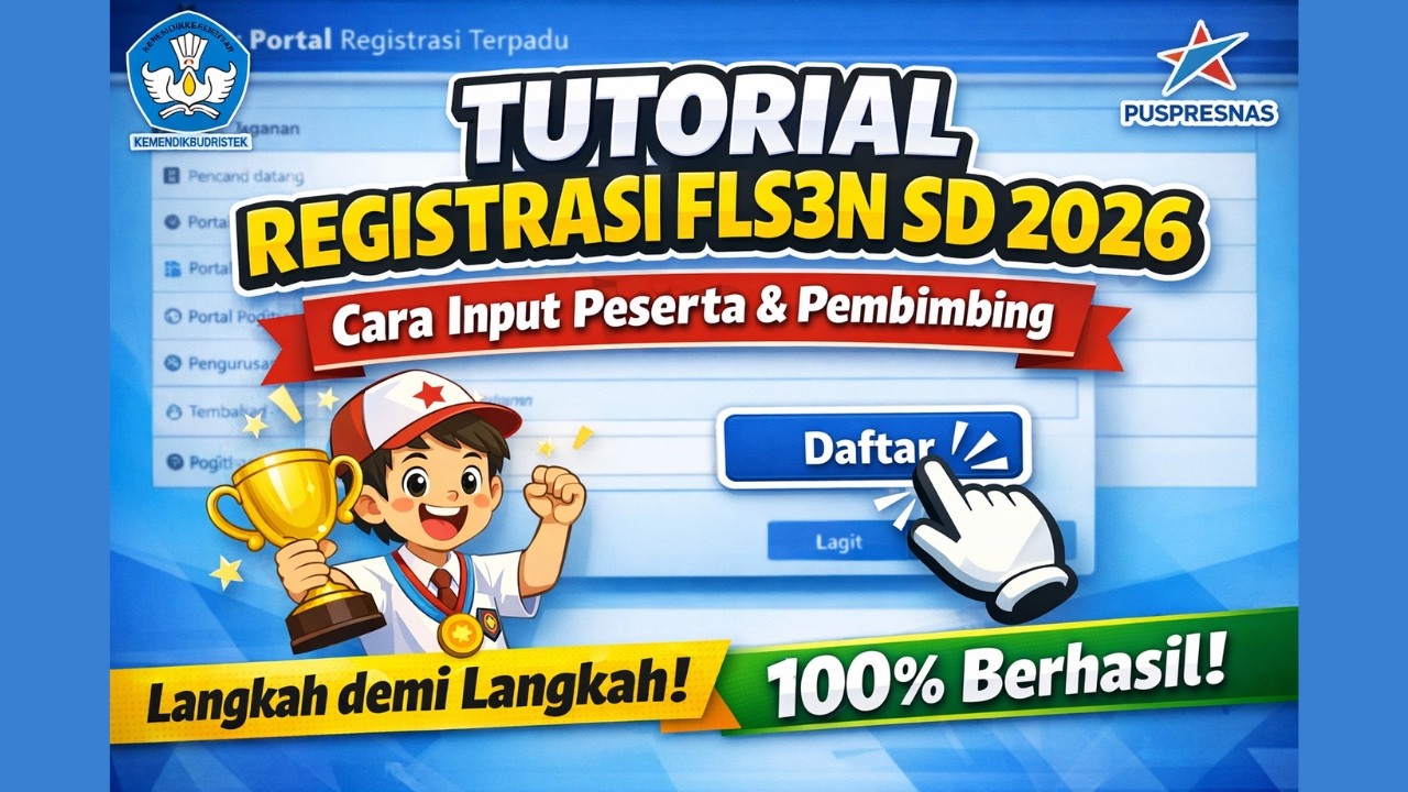 Lengkap! Tutorial Registrasi FLS3N SD 2026 di Portal Terpadu Puspresnas