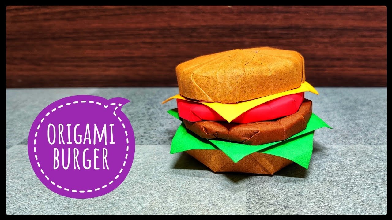 Origami Burger | Origami tutorial | Paper craft