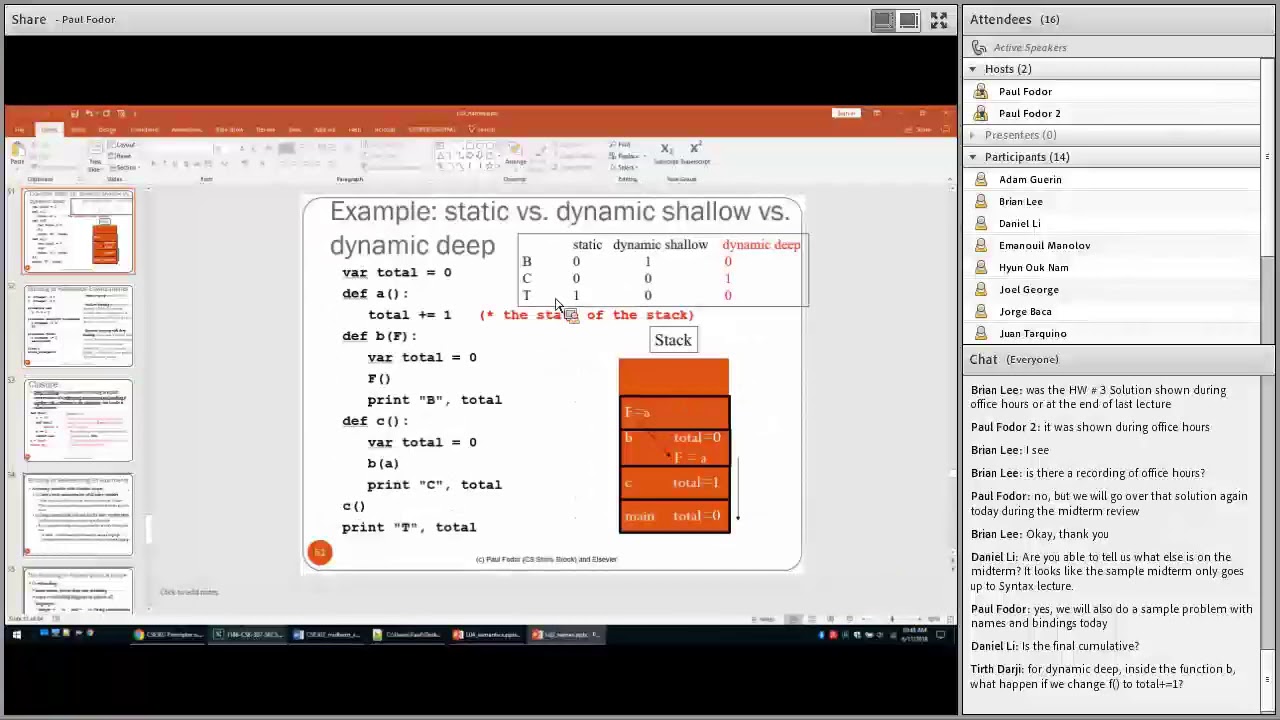 CSE307 Principles of Programming Languages course: Midterm practice discussion