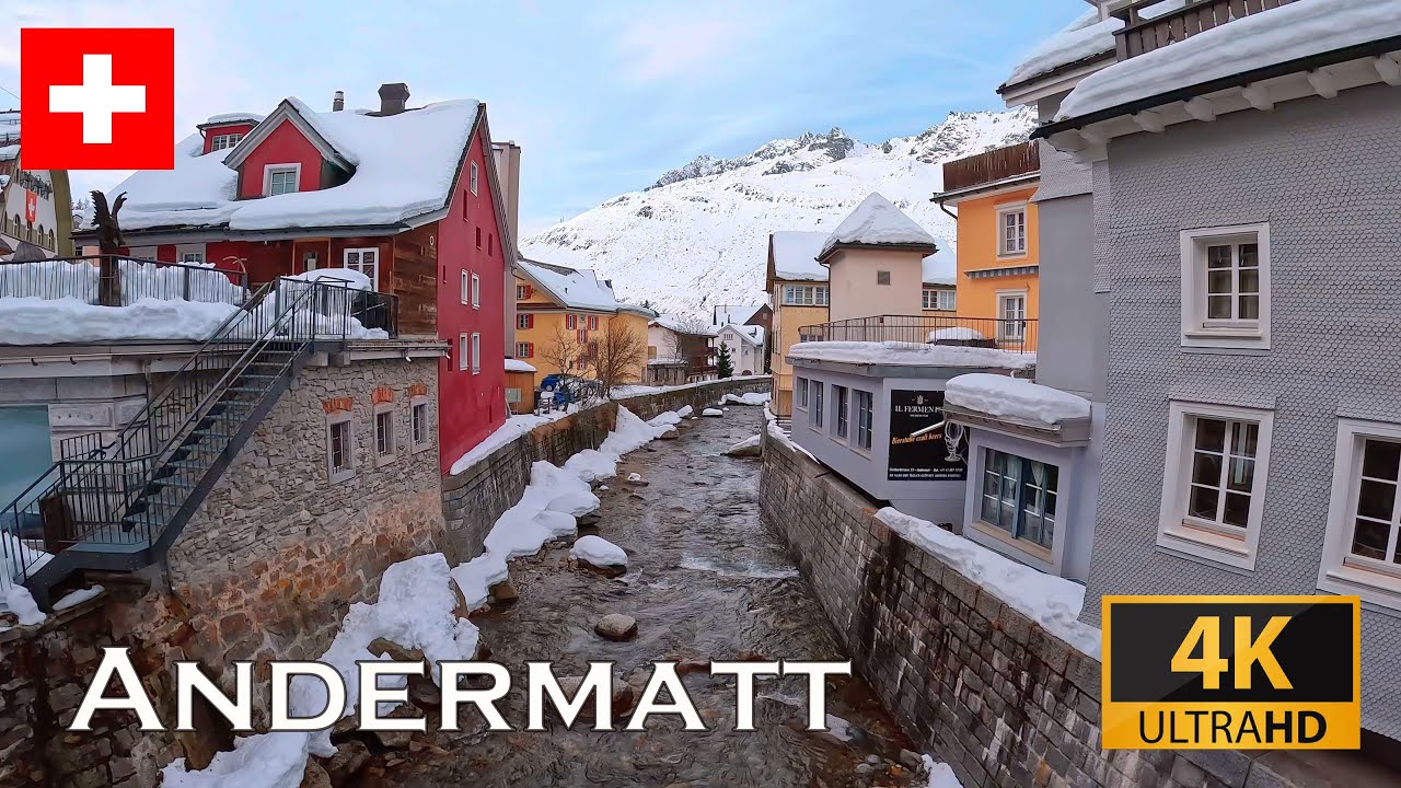 Andermatt, Switzerland - December 2023 | 4K Walking Tour