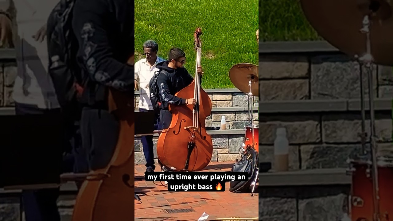 First time ever playing an upright bass 🔥 