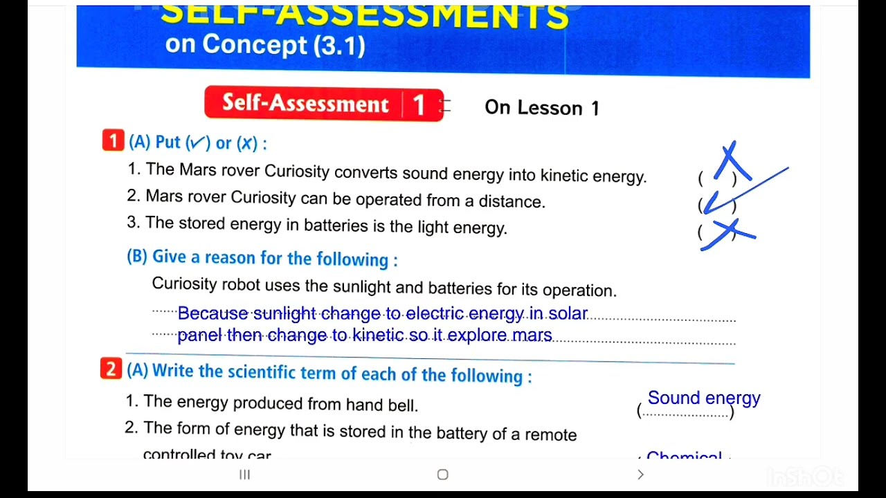Science G4 Moasser  self assessment 1,2 المعاصر ساينس رابعة ابتدائى ترم تانى 2026