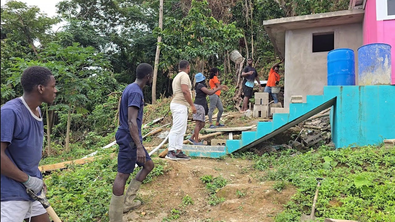 Casting the bathroom floor of the house | we pipe it out and cast today