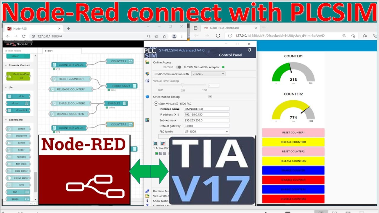 TIA Portal V17 simulation with Node-Red without use PLC