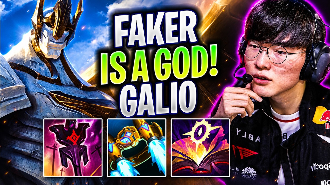 FAKER IS A GOD WITH GALIO! - T1 Faker Plays GALIO Mid vs Ryze in Korea SoloQ!