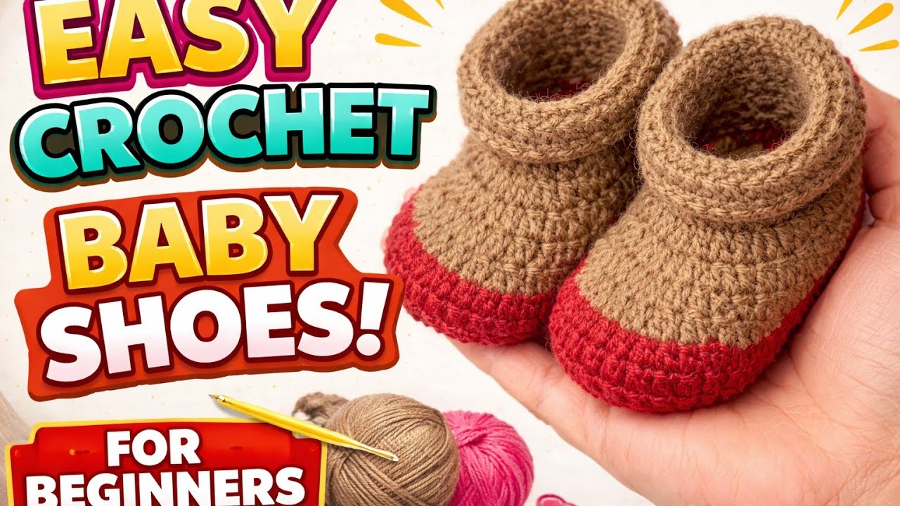 Easy Crochet Baby Shoes 👶🧶 | Step by Step for Beginners | Super Cute Booties ✨