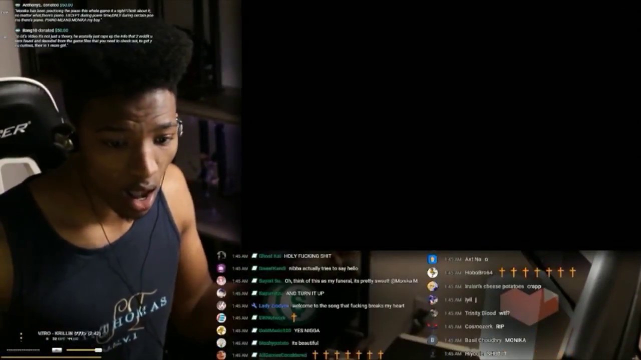 Etika Reacts To DDLC Ending Song | Doki Doki Literature Club! | Etika Stream Highlight