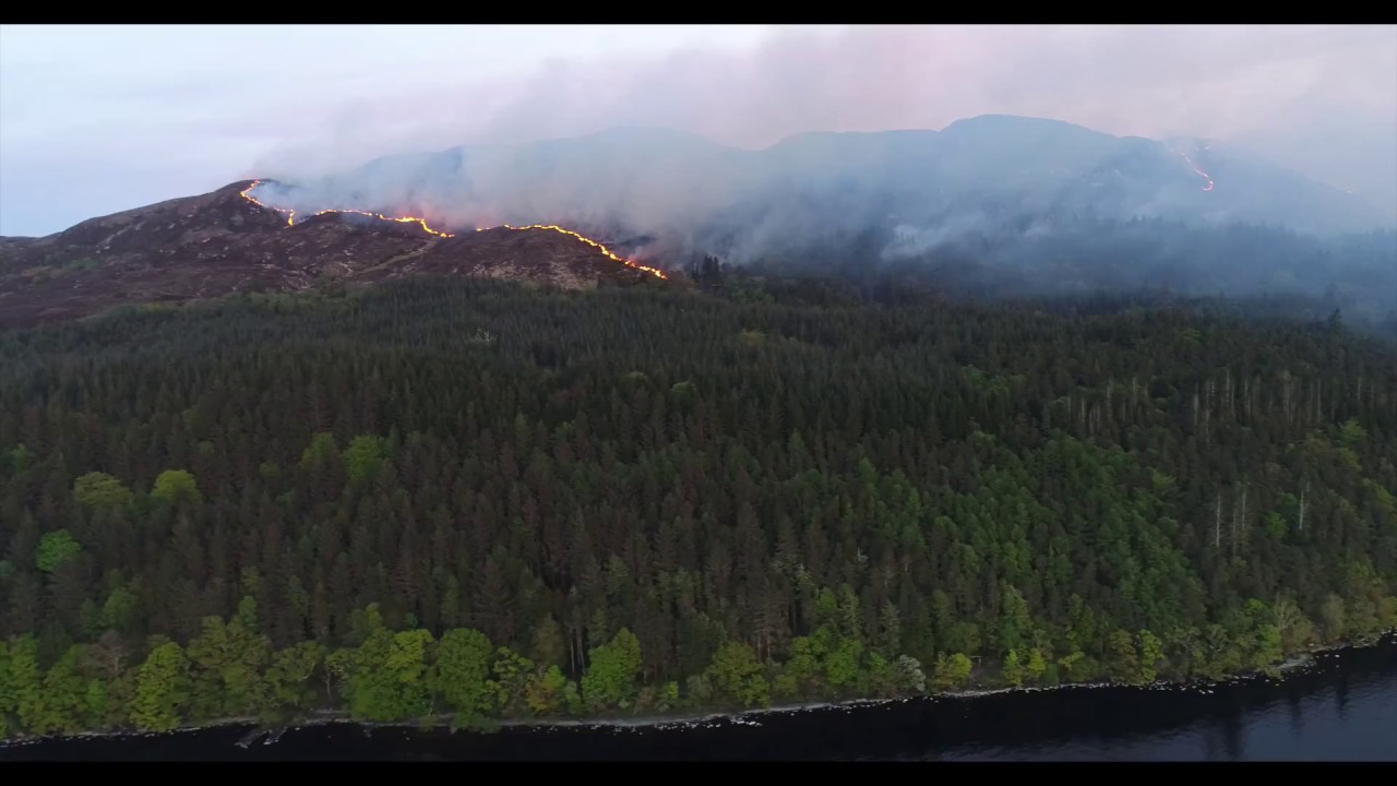 Firefighters tackle gorse fire in Co.Sligo Ireland [viewed by Drone]
