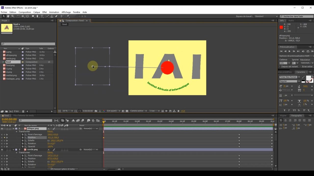 TUTO AFTER EFFECTS + ILLUSTRATOR animation du logo de l'IAI