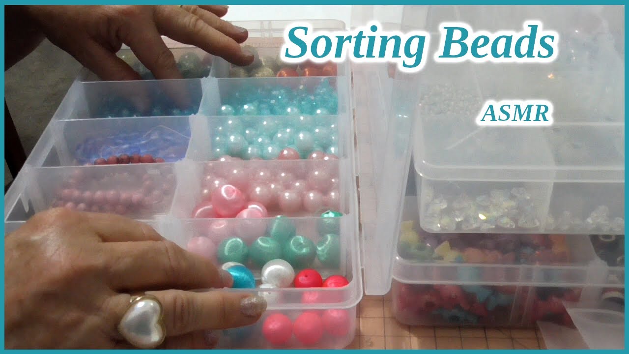 ASMR SORTING PRETTY BEADS INTO STORAGE BOXES