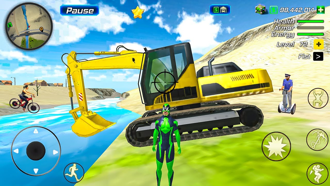 Rope Frog Ninja Hero Strange Gangster - Open City Construction Excavator - Android Gameplay