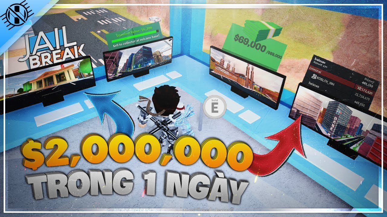 Roblox - JailBreak | C&aacute;ch Cướp 2,000,000 Money Chỉ Trong 1 Ng&agrave;y (New) | H3G