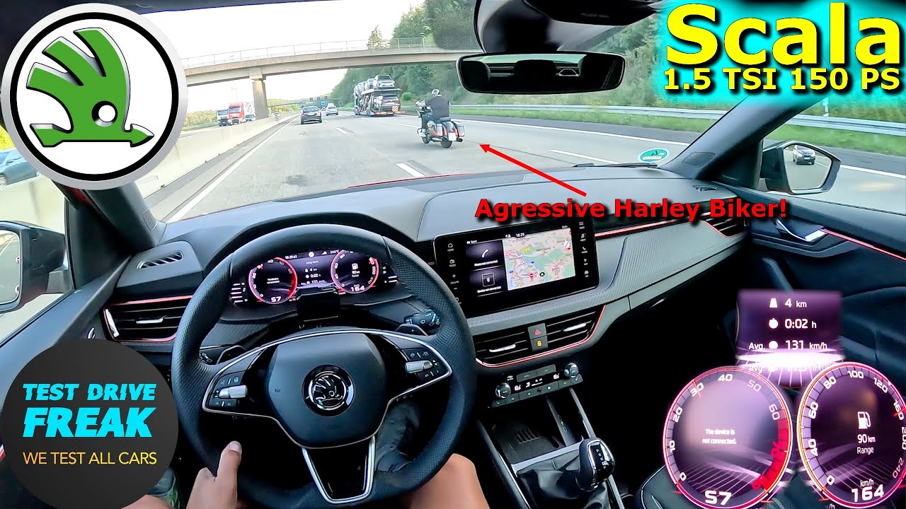 2024 Skoda Scala Monte Carlo 1.5 TSI DSG 150 PS TOP SPEED AUTOBAHN DRIVE POV with Fuel Consumption