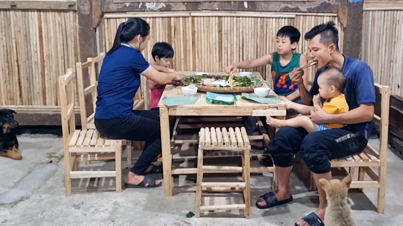 full video: 120 days together building a new life, harvesting, cooking, taking care of children.