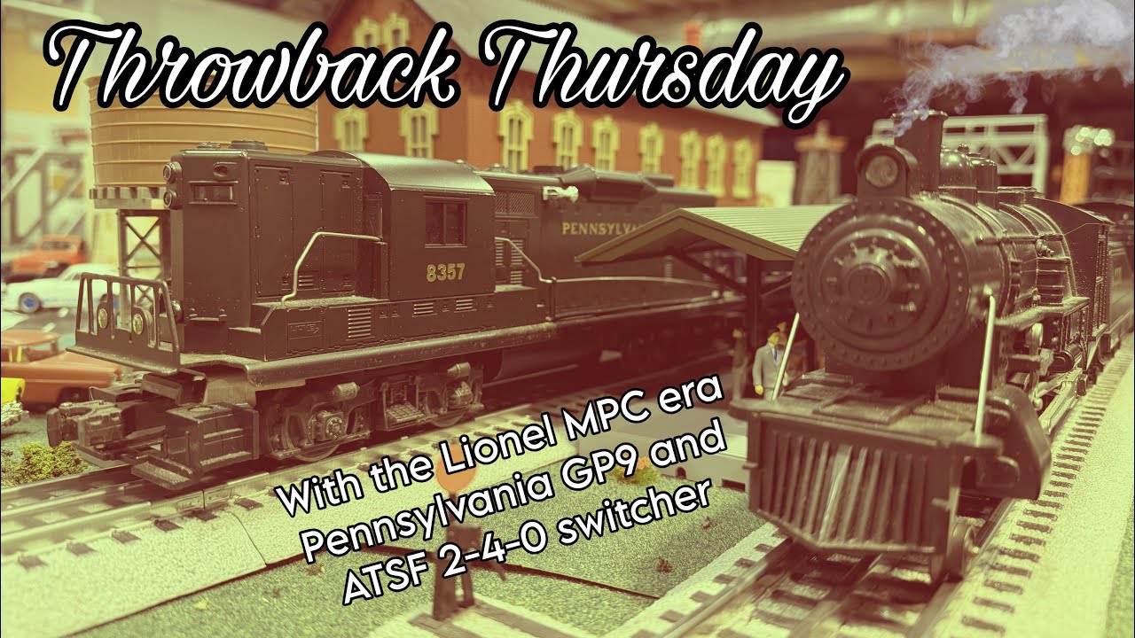 Throwback Thursday with the Lionel MPC era Pennsylvania GP9 and ATSF 2-4-0 switcher￼