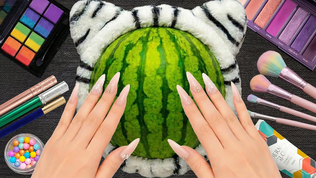 ASMR Makeup on Watermelon (No Talking)