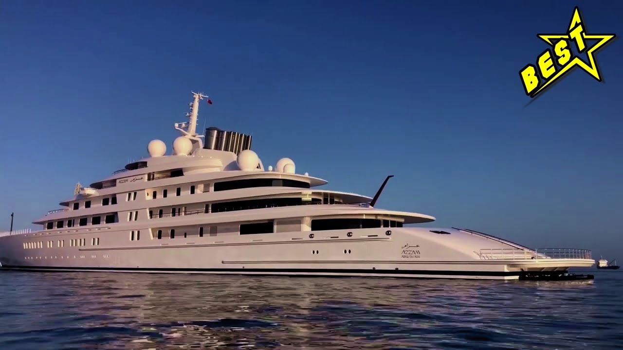 Best Luxury: GIGANTIC LONGEST SUPERYACHT 180m AZZAM in The World! German shipyard Lürssen Yachts!