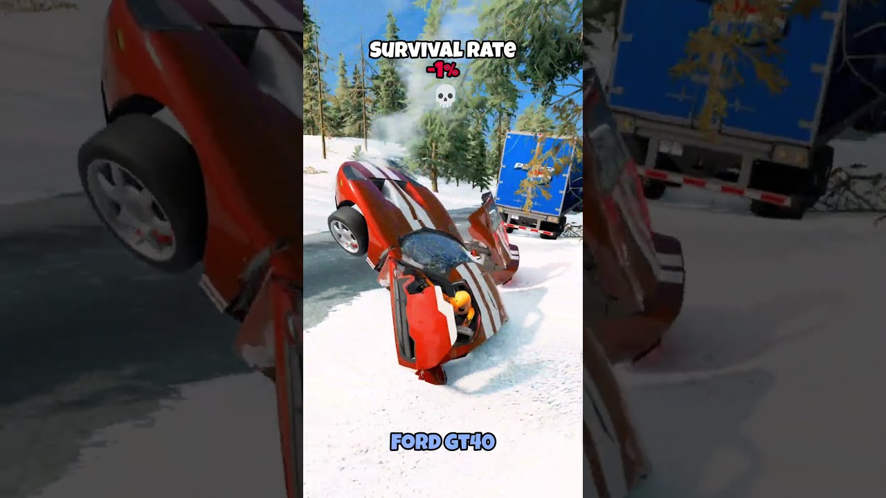 Какая машина обгонит грузовик и выживет? #beamng #beamngdrive #game #gaming #car #cars
