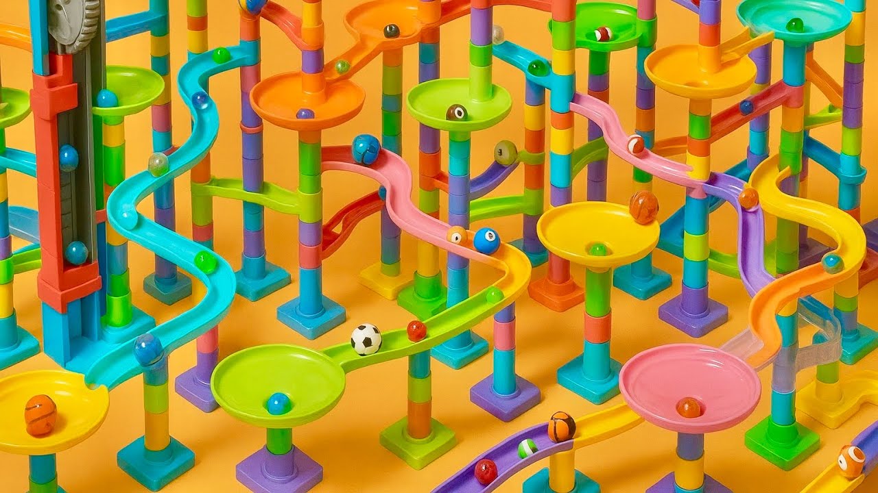 Marble Run Race ASMR Rollercoaster Waves in Serenity