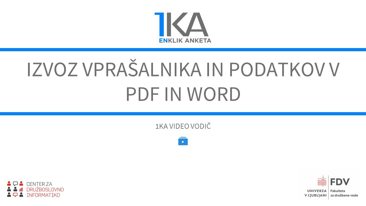 Izvoz vprašalnika in podatkov v PDF in Word