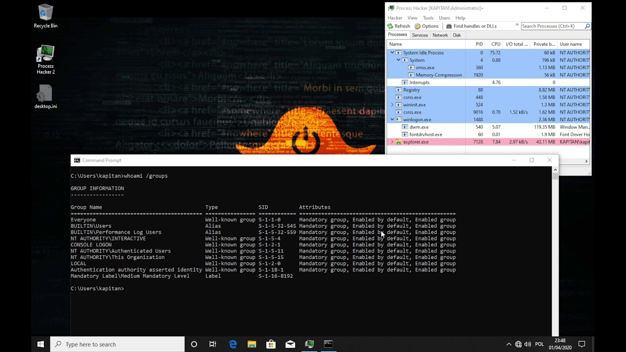 CVE-2020-0796 LPE Exploit demonstration on Windows 10