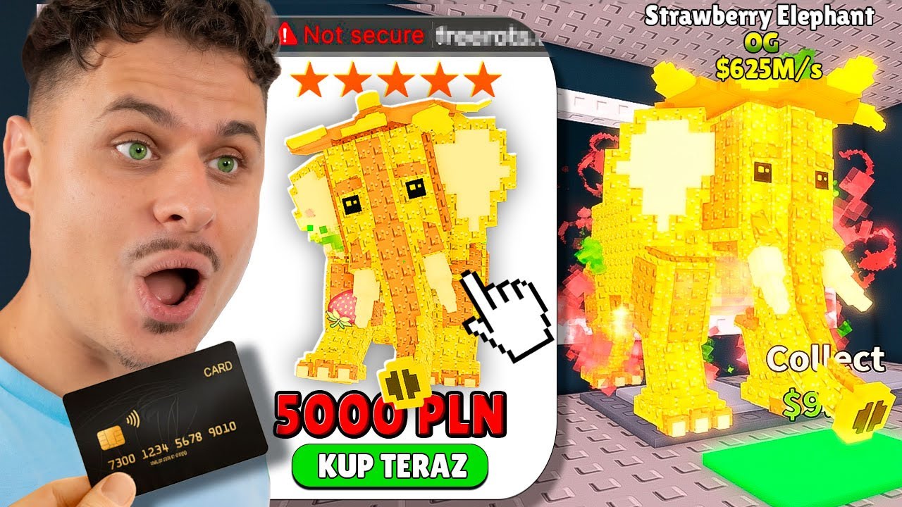 Kupiłem Złotego OG Strawberry Elephant w Steal a Brainrot!