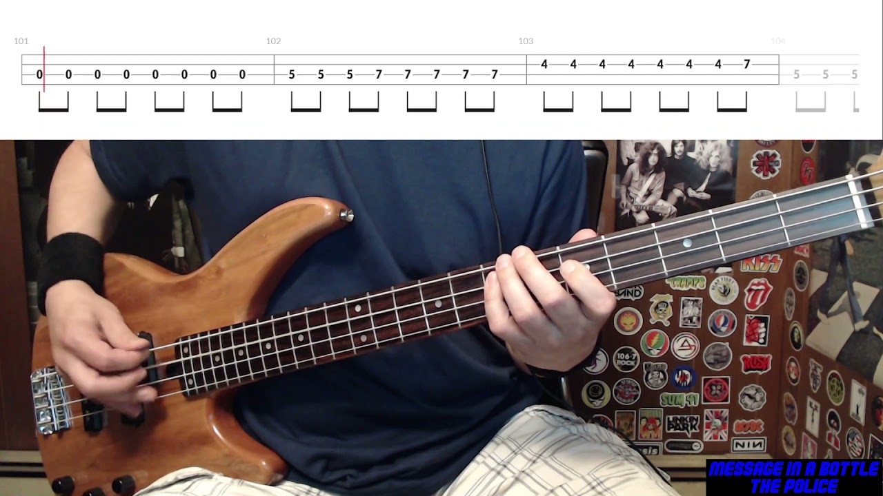 Message In A Bottle by The Police - Bass Cover with Tabs Play-Along