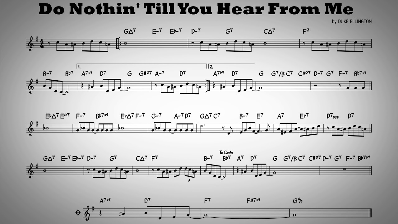Do Nothin' Till You Hear From Me - Play along - Bb instruments
