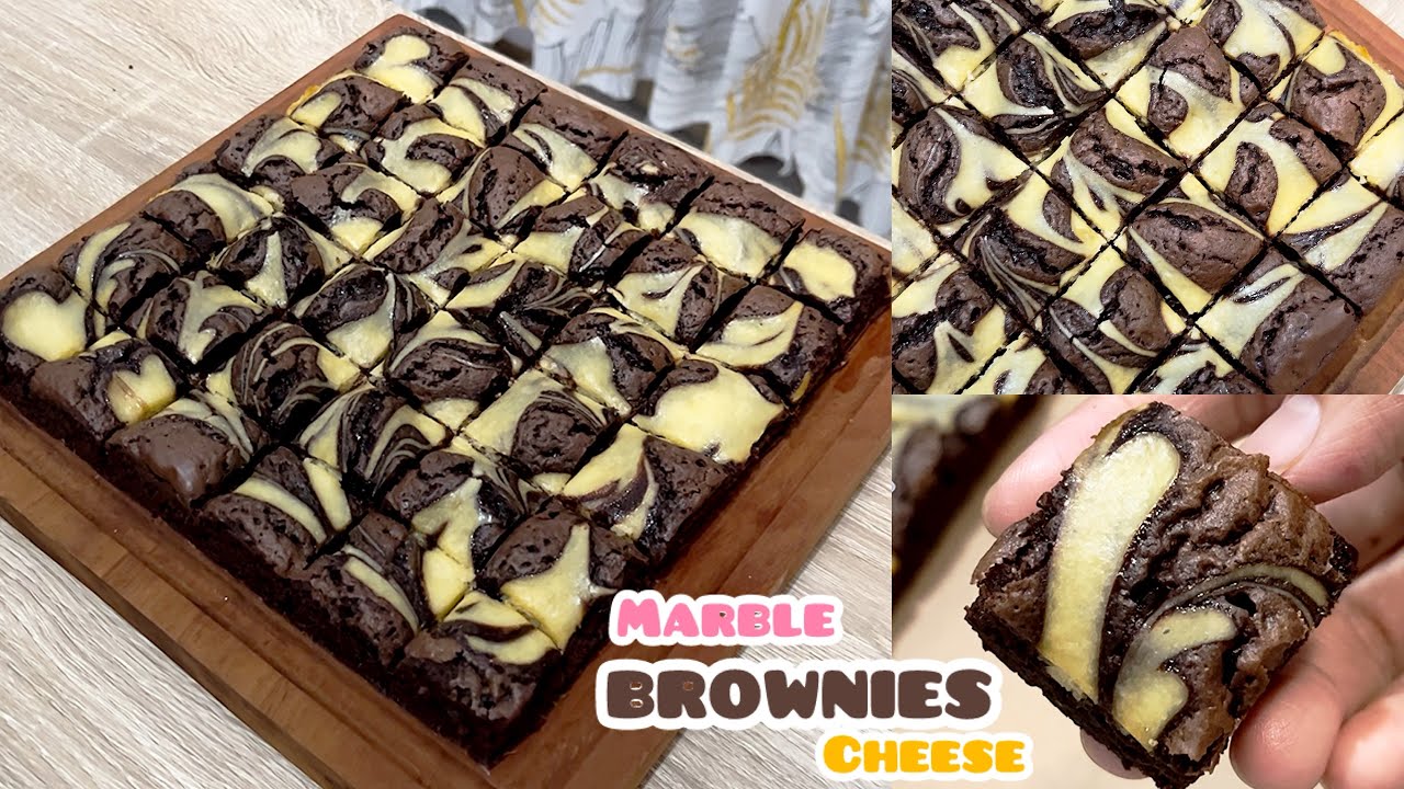 Ga pernah BOSEN makan ini! Perpaduan coklat & Keju jadi MARBLE BROWNIES CHEESE super CANTIK & ENAK