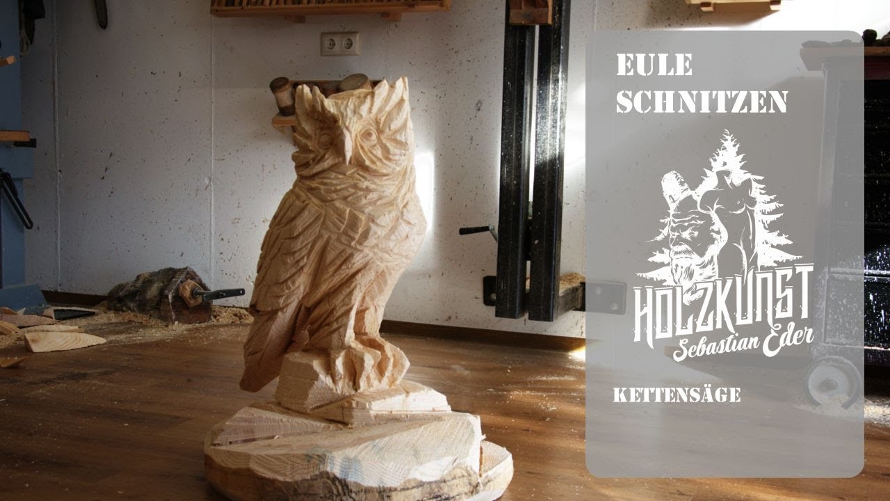 Motorsägenschnitzen/ Kettensägenschnitzen Eule  / Holzkunst Eder Sebastian