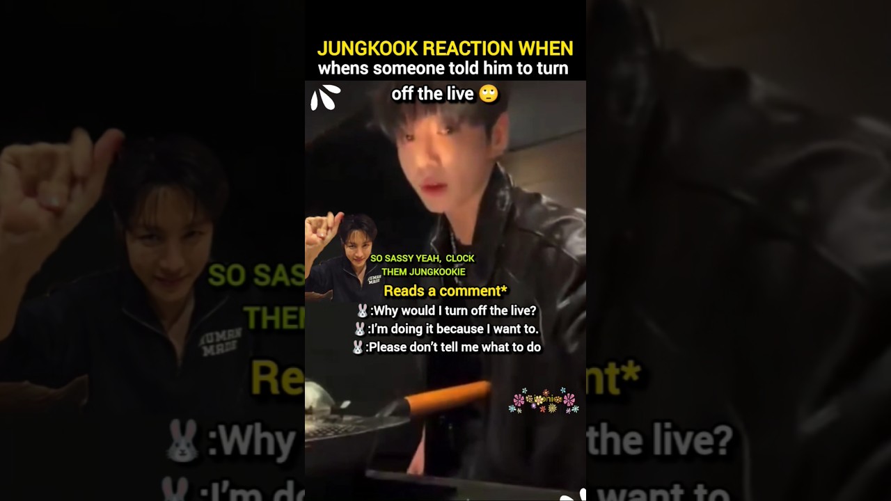 jk reaction whn someone told him to turn off d live,sassy #jungkook #bts #jk #shorts #youtubeshorts
