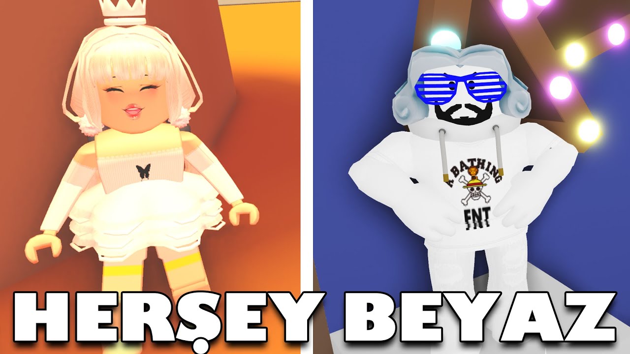 🌈 24 SAAT BOYUNCA HER ŞEY TEK RENK !! [ 🤍 BEYAZ 🤍 ]  🌈| Roblox Adopt Me | Roblox Türkçe